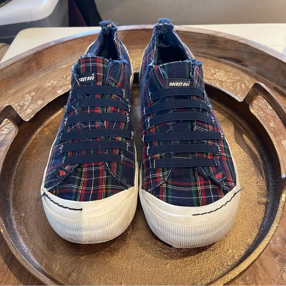Rocket Dog Plaid Elastic Sneakers 8
